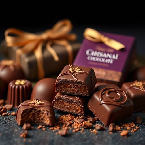 Photos de produits pour une boutique de chocolats artisanaux